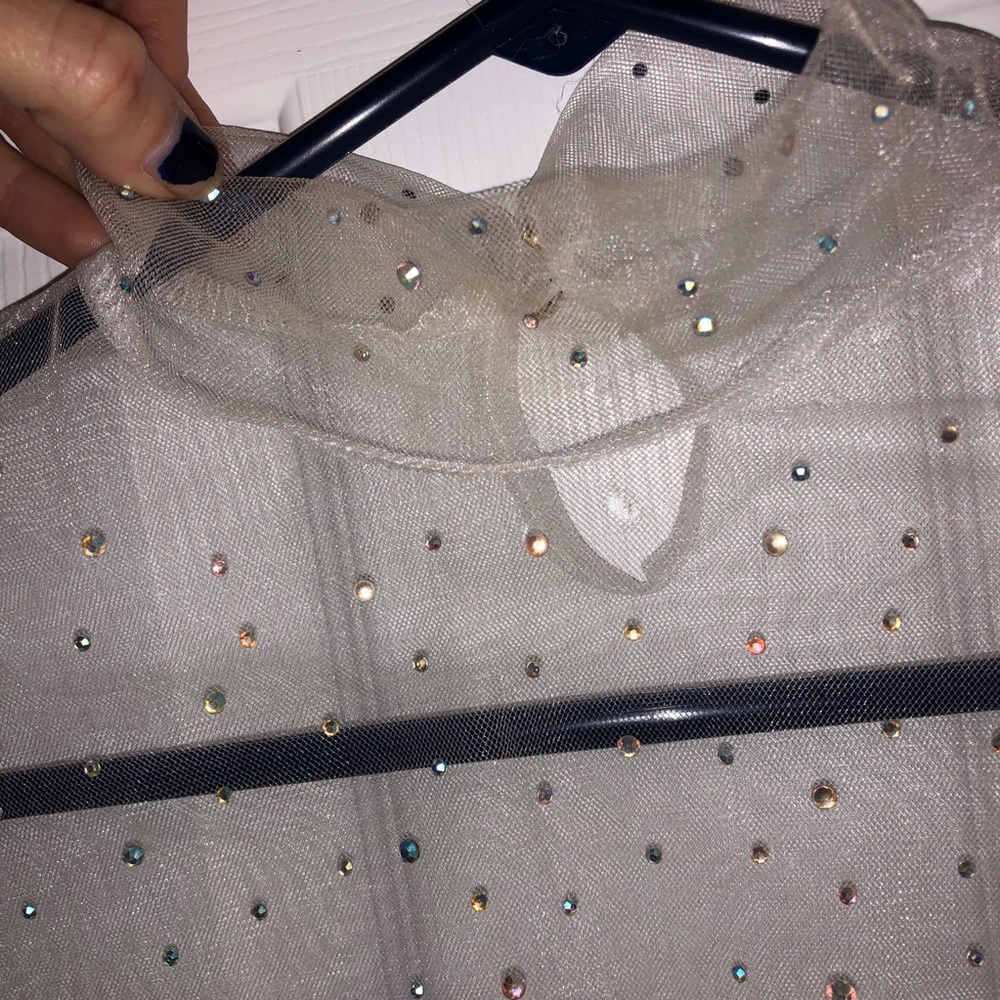 Sheer Rhinestoned Party Top - Picture 4 of 8